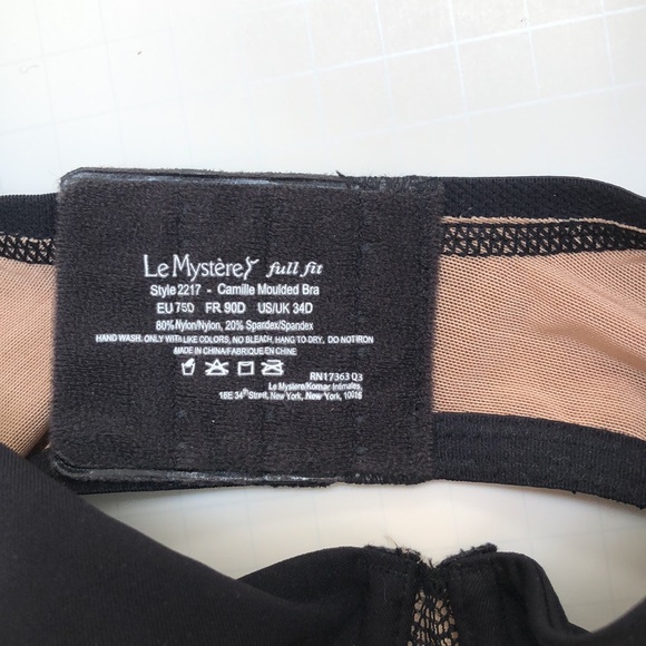 Le Mystere - Black lacy bra 34D - New With Tags - Picture 5 of 16